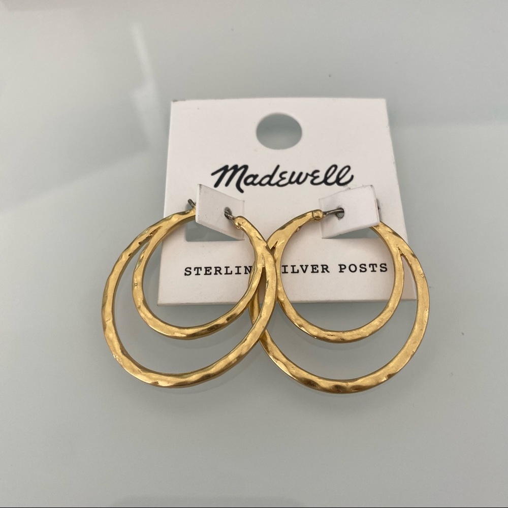 Hammered Double-Hoop Earrings